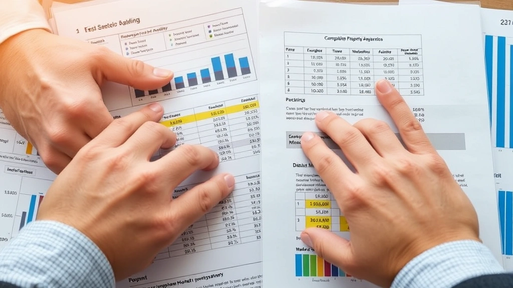 property tax protest alabama - 
Close-up of hands organizing comparable property sales data and market analysis