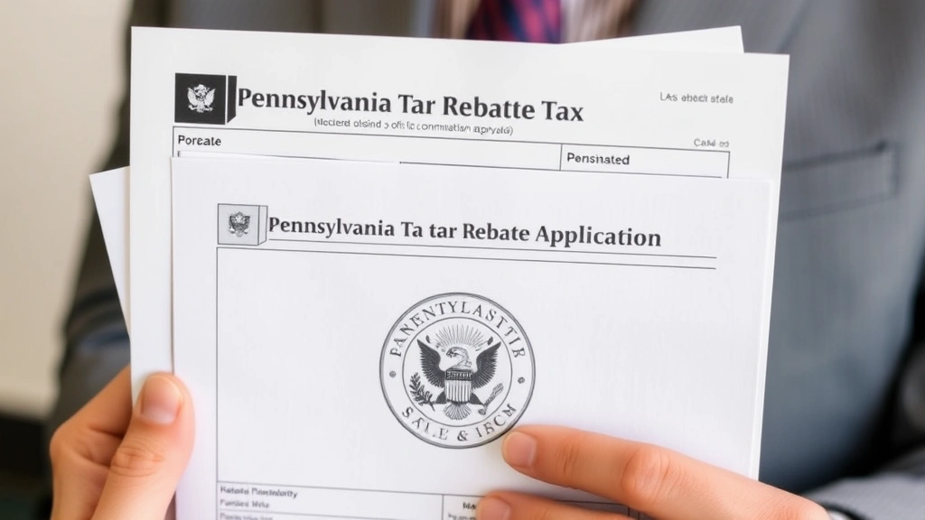 property tax rebate pa - 
Close-up of hands holding completed Pennsylvania tax rebate application forms w