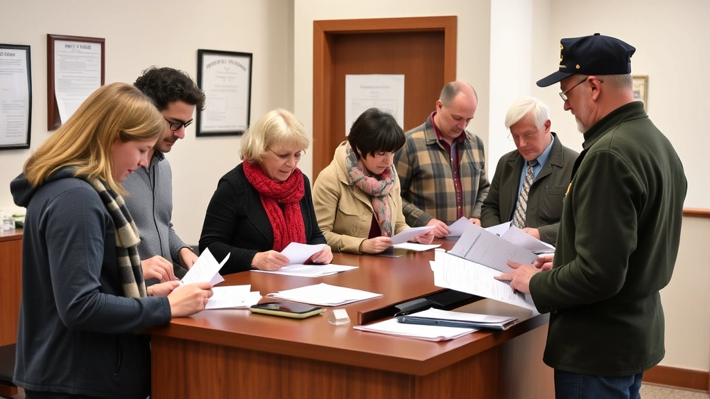 property tax relief new jersey - 
Diverse group of homeowners (young family, seniors, veterans) at a municipal as