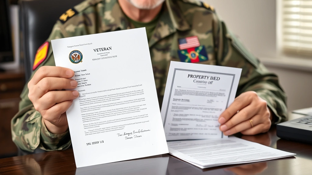 property tax relief nj - 
Military veteran in civilian clothes holding VA disability letter and property 