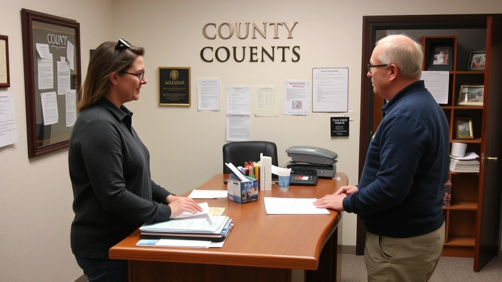 property tax relief nj - 
County assessor’s office interior with helpful staff member explaining ta