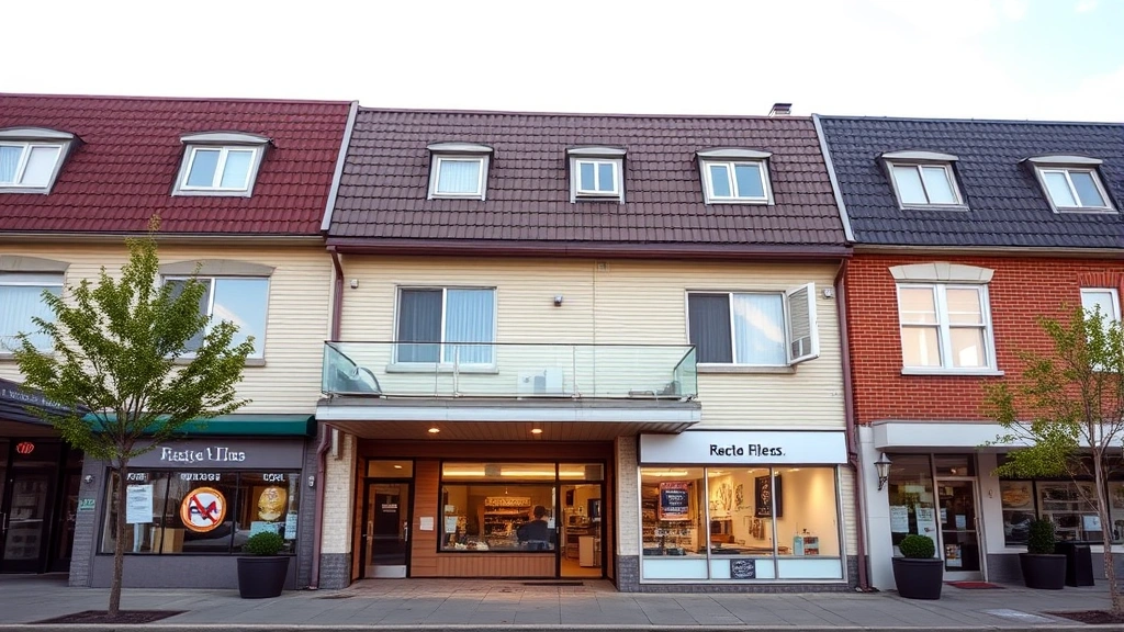 real estate professional tax benefits - 
Commercial real estate building exterior with multiple units, professional phot