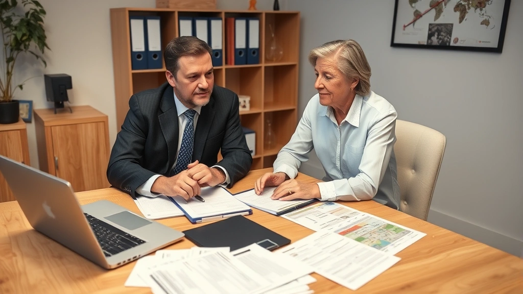 real estate professional tax benefits - 
CPA or tax professional meeting with client across desk with property files, la