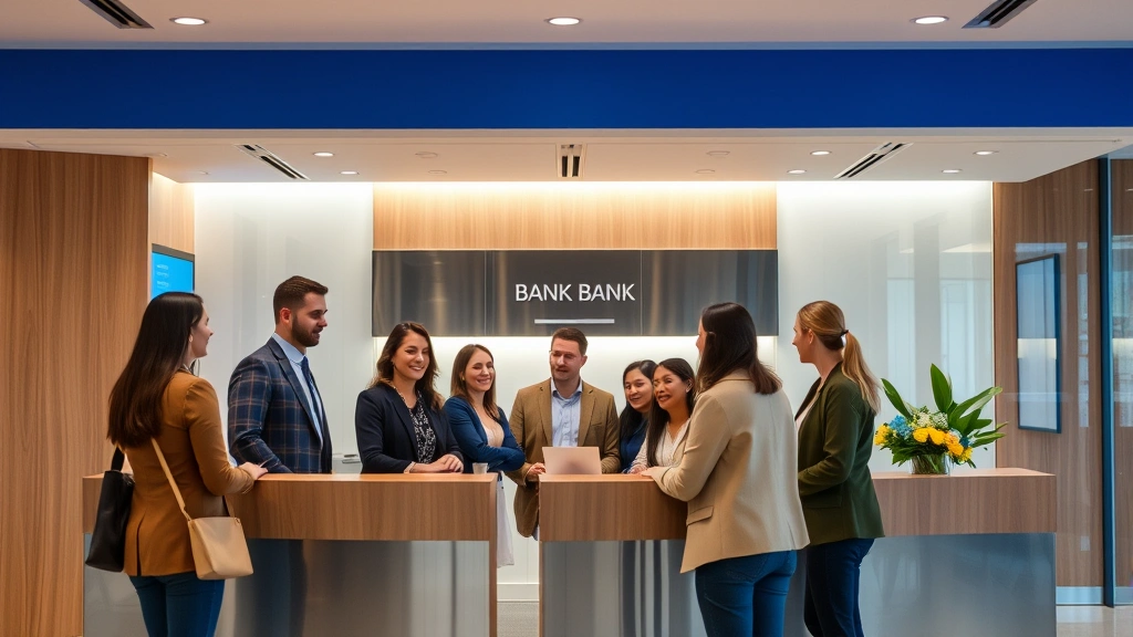 republic bank tax refund solutions - 
Diverse group in bank branch lobby
