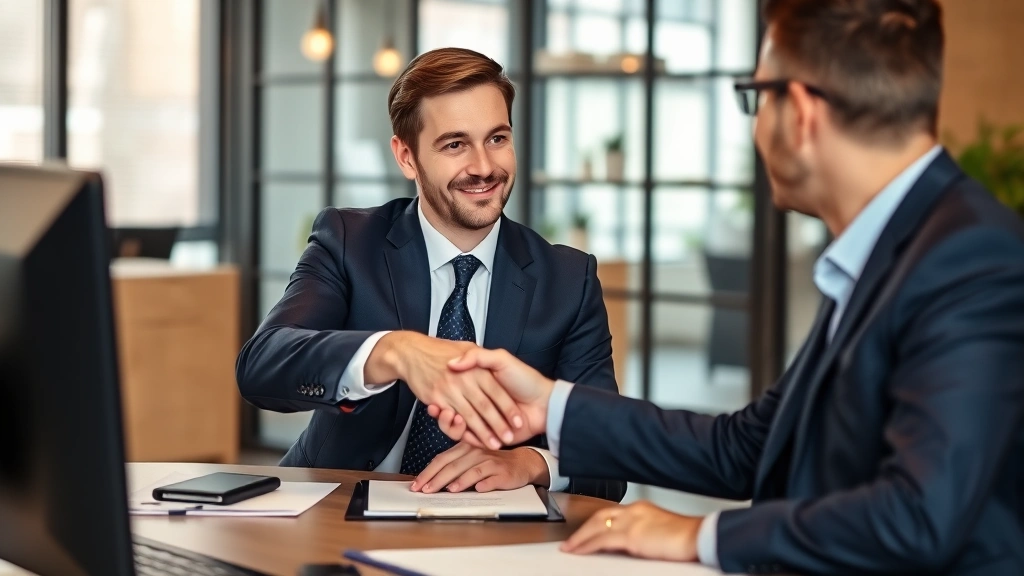 revenge tax - 
Professional tax advisor in business suit shaking hands with client in office c