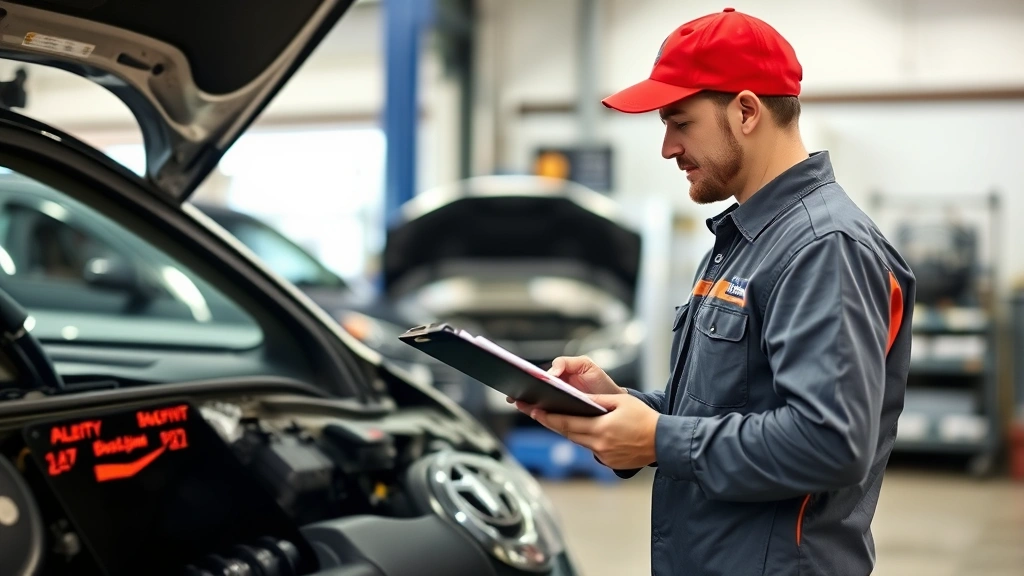 richland county car taxes - 
Mechanic performing vehicle inspection with clipboard, checking safety and emis
