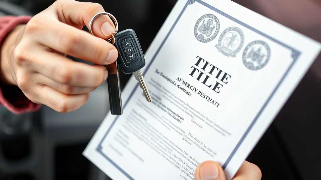 sales tax for cars in georgia - 
Person holding car keys and title document with Georgia state seal visible, pro