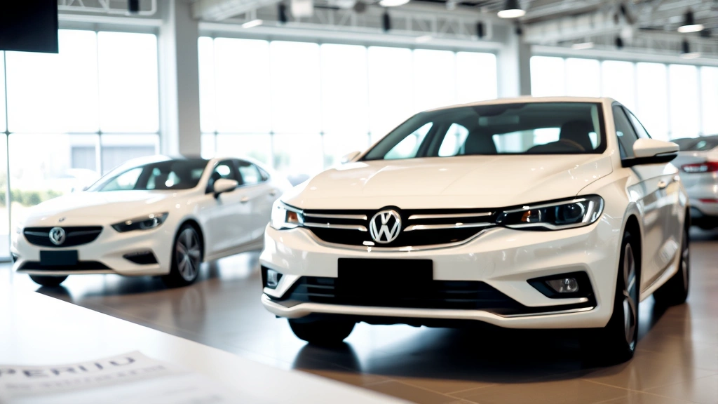 sales tax for cars in georgia - 
Modern sedan displayed in bright dealership showroom with price tag and sales d