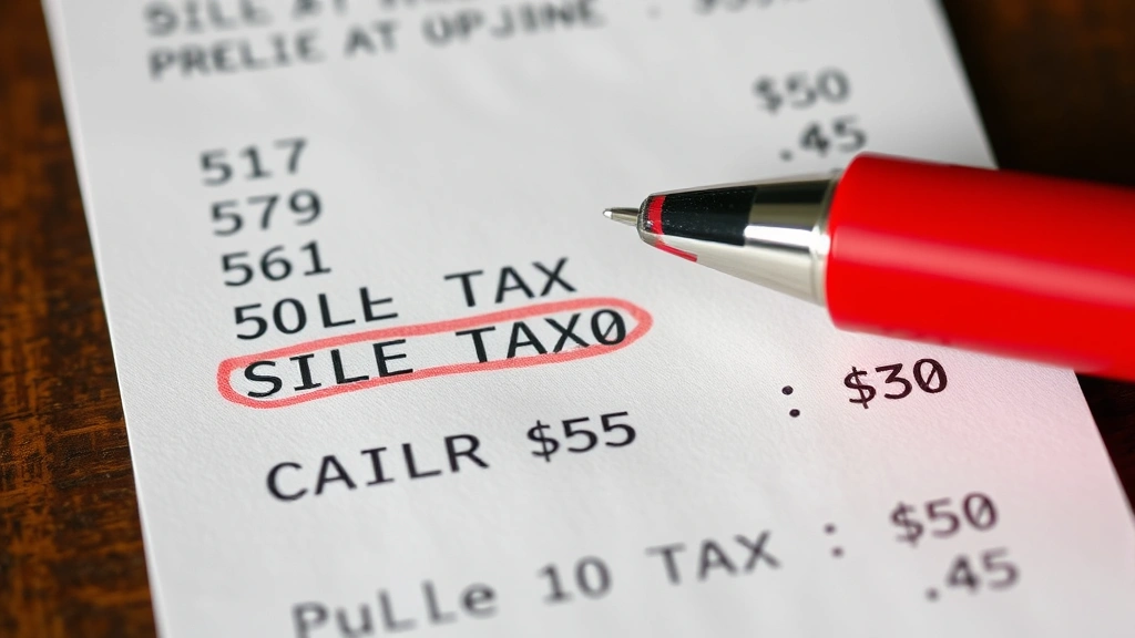 sales tax for tucson az - 
Close-up of receipt showing itemized purchases with sales tax calculation highl