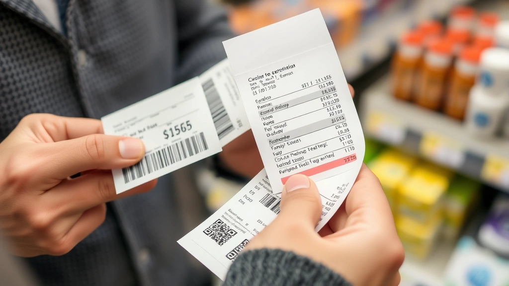 sales tax fresno ca - 
Person comparing price tags and receipts, analyzing sales tax impact on purchas