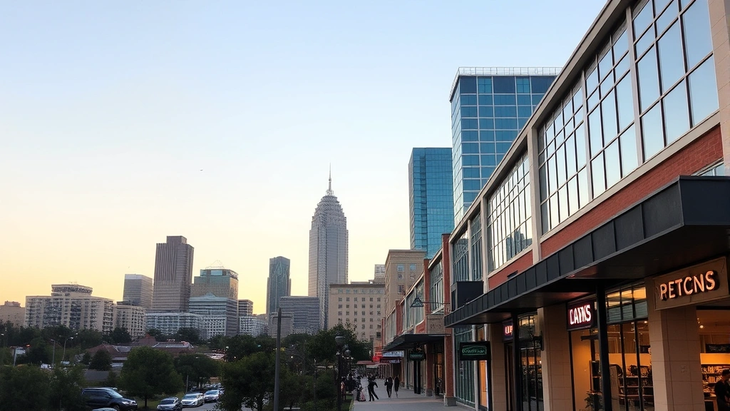 sales tax in austin texas - 
Austin skyline with retail storefronts and shopping areas during daytime
