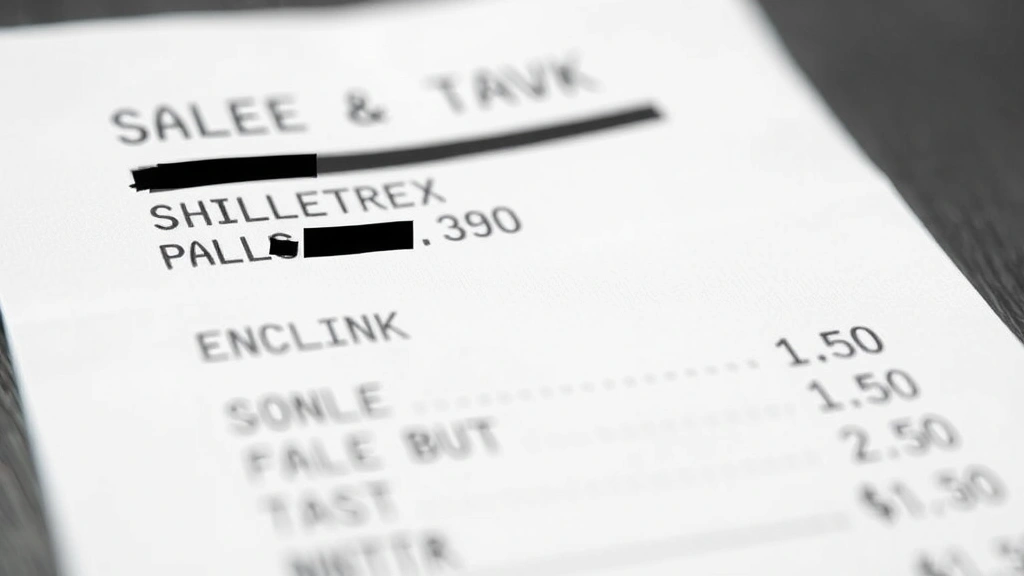 sales tax in austin texas - 
Close-up of receipt showing itemized purchases with sales tax calculation highl