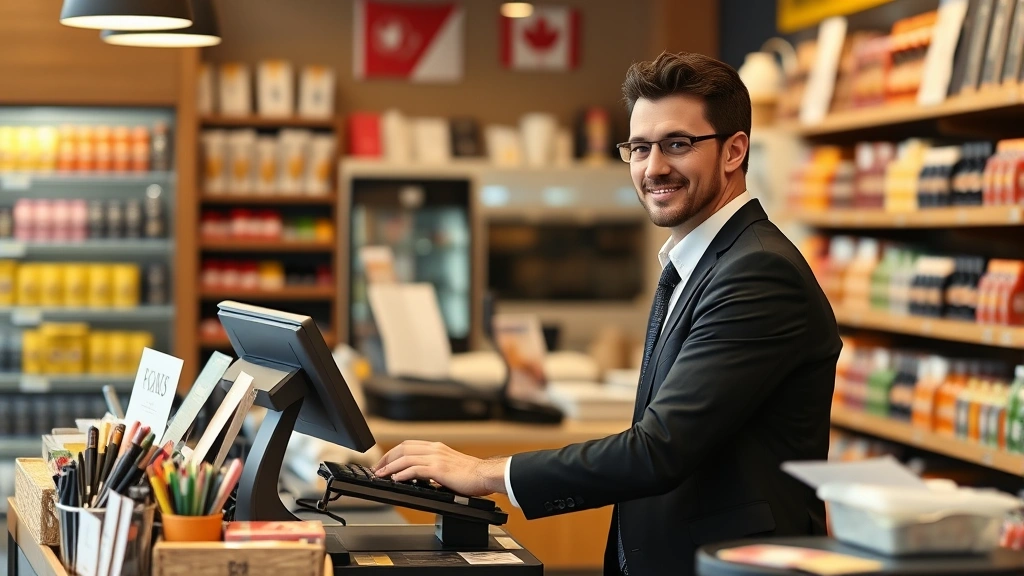 sales tax in irvine ca - 
Business owner at cash register in retail store
