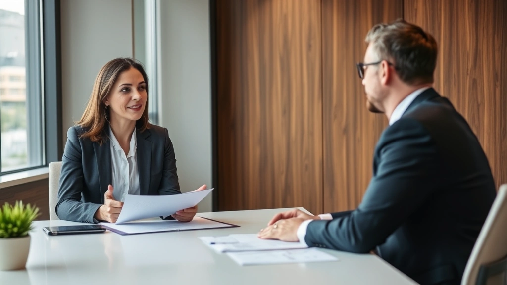 sales tax in irvine ca - 
Professional woman in business attire explaining tax compliance to client acros