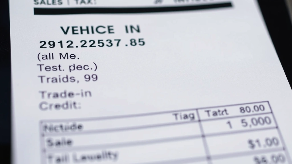 sales tax in pennsylvania on cars - 
Close-up of itemized vehicle invoice showing price, trade-in credit, and sales 