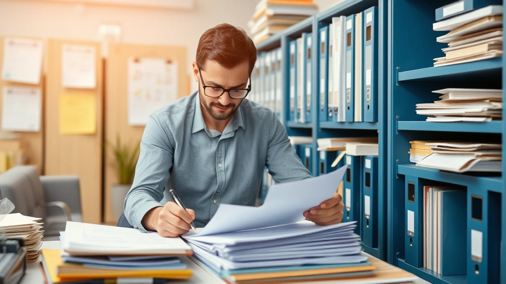 sales tax in santa ana ca - 
Business owner organizing invoices and filing documents in organized filing sys