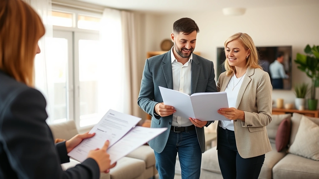 santa barbara county property tax - 
Tax professional in business attire explaining documents to homeowner couple in