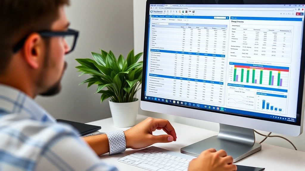 schedule se tax form - 
Person using accounting software on computer screen to prepare self-employment 