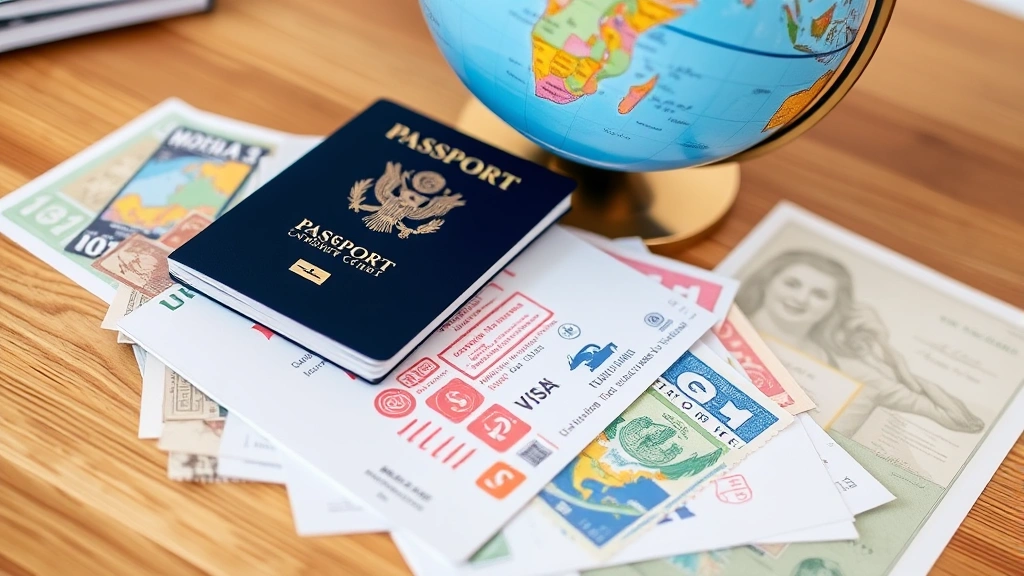 section 899 foreign tax - 
Passport with visa stamps and travel documents spread on wooden desk, globe in 