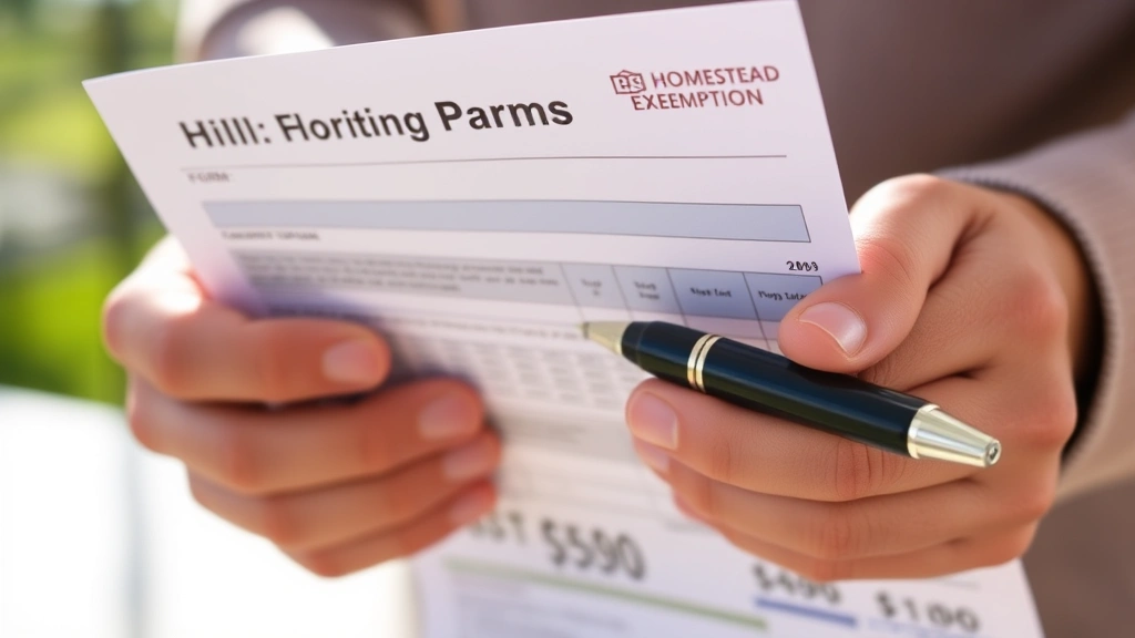 seminole county property tax - 
Close-up of hands holding Florida property tax bill and homestead exemption for