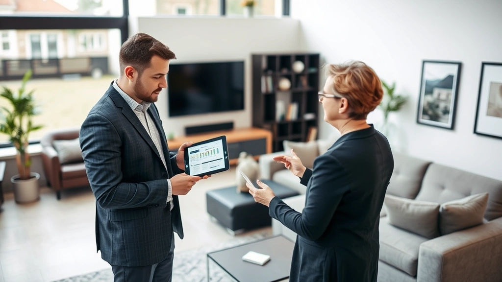 seminole county property tax - 
Real estate professional presenting property assessment information on tablet t