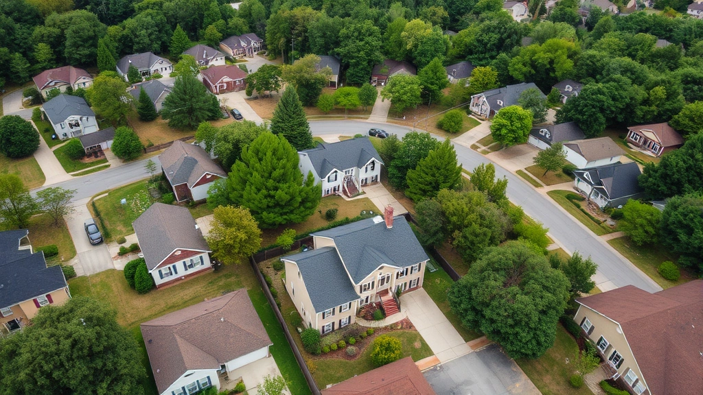 spartanburg county sc tax assessor - 
Aerial view of residential neighborhood in Spartanburg County South Carolina wi
