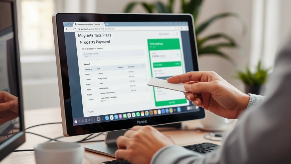 spring branch isd tax office -
Person making online payment on computer for property taxes with secure payment