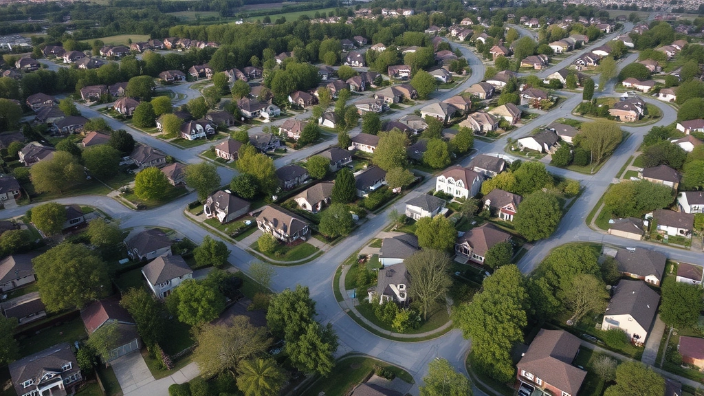 st charles county mo personal property tax - 
Aerial view of suburban St Charles County neighborhood with residential homes a