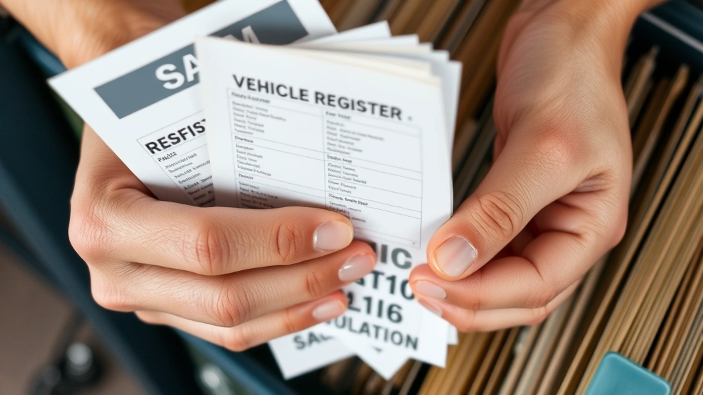 st charles county mo personal property tax - 
Closeup of hands holding vehicle registration and tax bill documents, organized