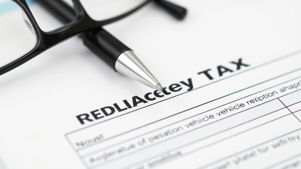 st charles personal property tax - 
Close-up of vehicle registration and personal property tax notice with pen and 