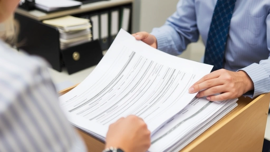 st charles personal property tax - 
Person filing appeal documents at county assessor office with organized file fo