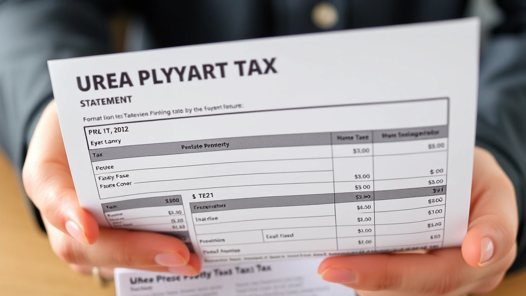 stamford tax collector - 
Close-up of hands holding property tax bill statement with focus on payment det