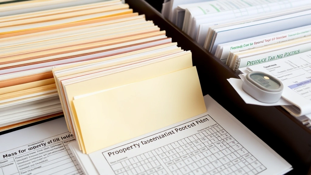 stamford tax collector - 
Organized file folders and documents related to property tax records and assess