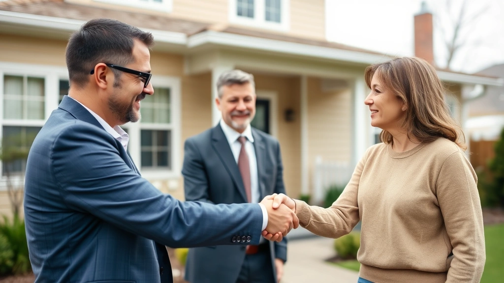 state of georgia ad valorem tax - 
Real estate professional and homeowner shaking hands during property valuation 