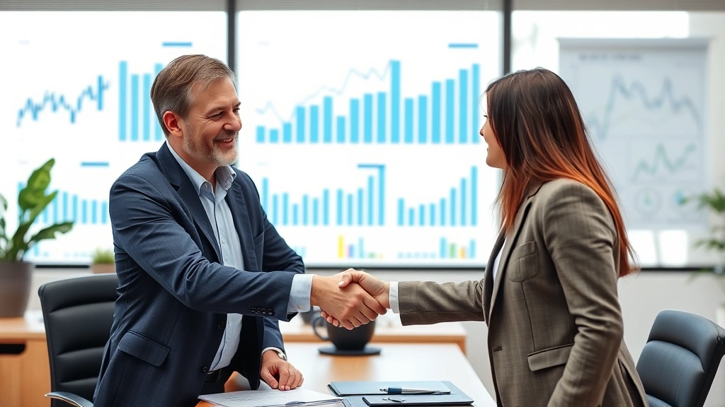 tabor tax refund 2025 - 
Handshake between tax professional and client in office setting with financial 