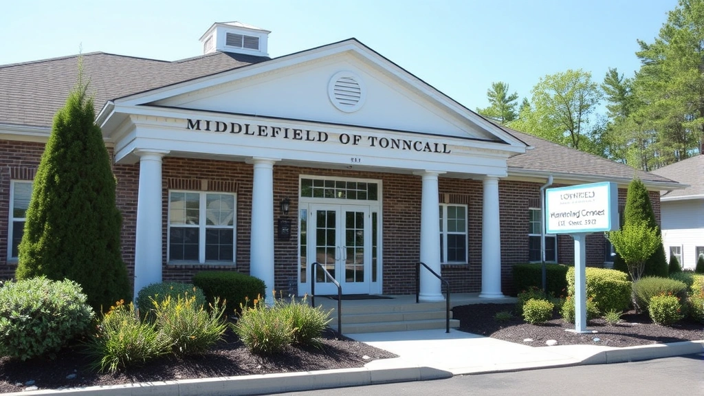 tax assessor town of middlefield ct -
Middlefield Connecticut town hall building exterior with professional landscapi