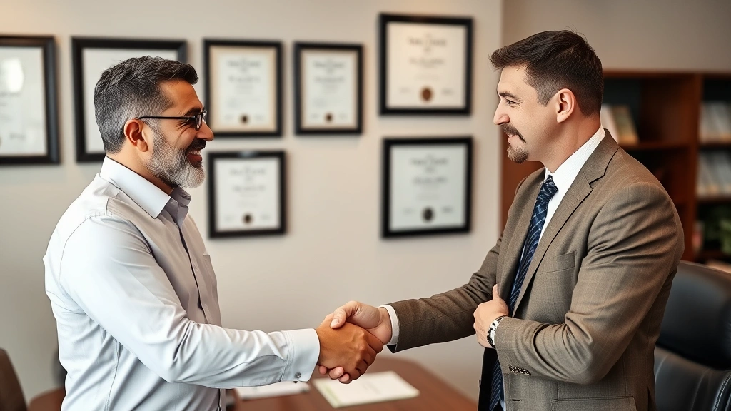 tax assessor town of middlefield ct -
Handshake between property owner and tax consultant in professional office sett