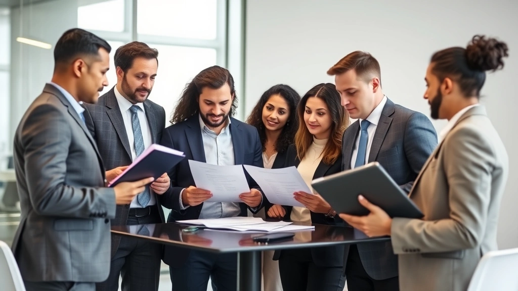 tax caddy login - 
Diverse team of tax professionals in conference room discussing documents and d