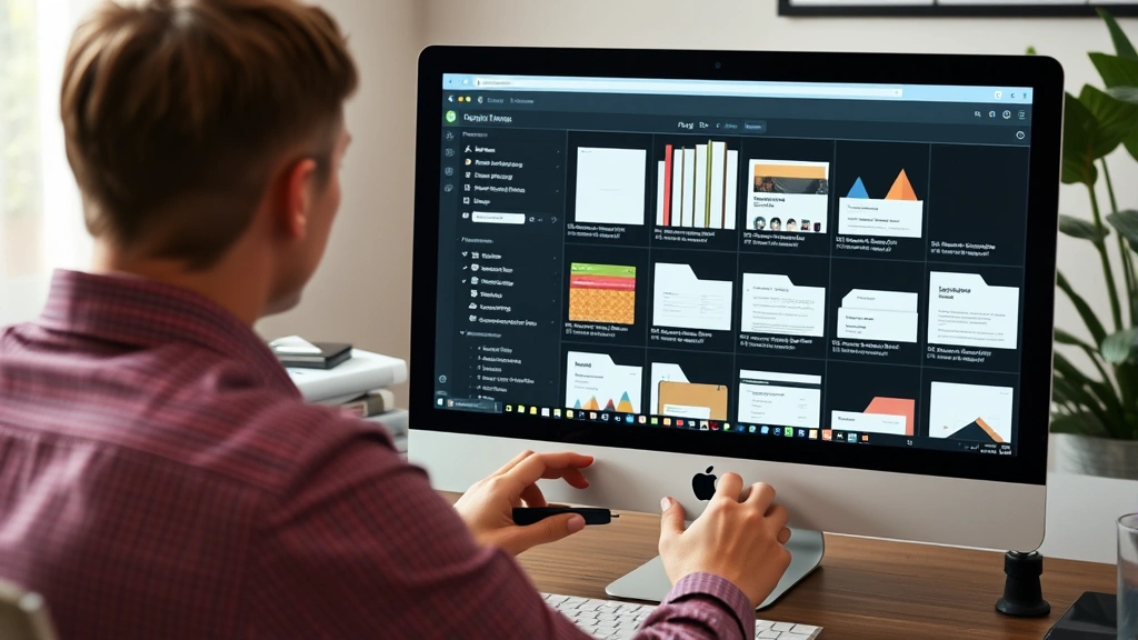 tax caddy login - 
Person reviewing organized tax documents in digital folder on computer screen, 