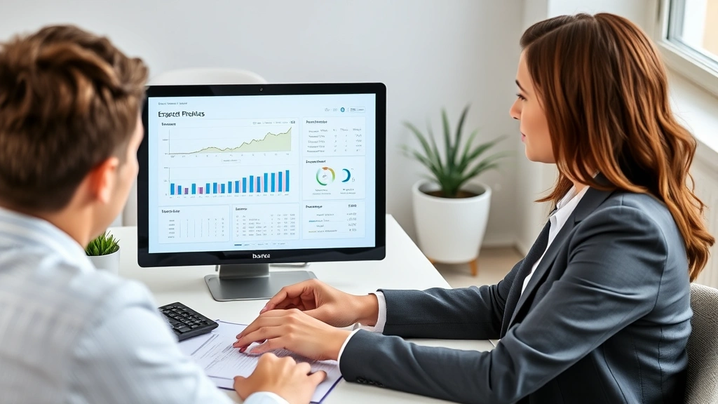 tax clipart - 
Professional woman in business attire presenting financial data on laptop scree