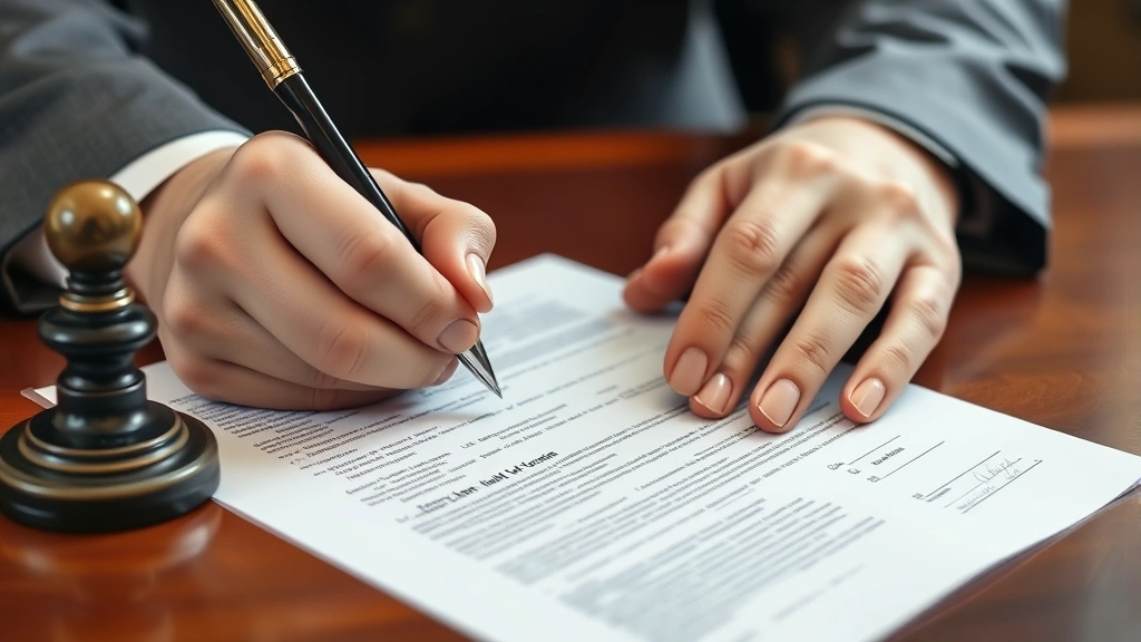 tax deed states - 
Close-up of hands signing property deed documents with official seal and notary