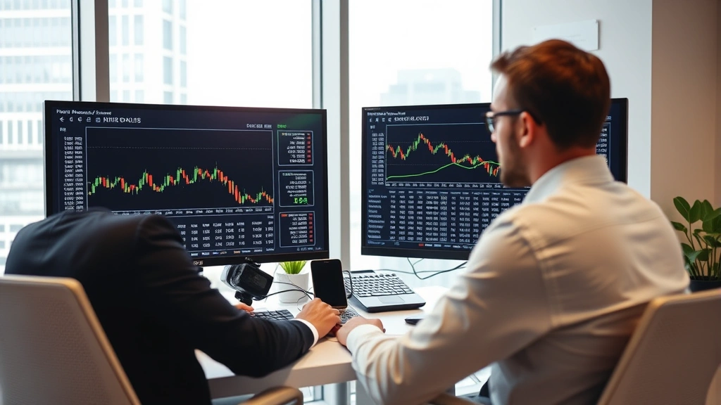 tax equivalent yield formula - 
Modern office setting with financial analyst comparing bond yields on dual moni