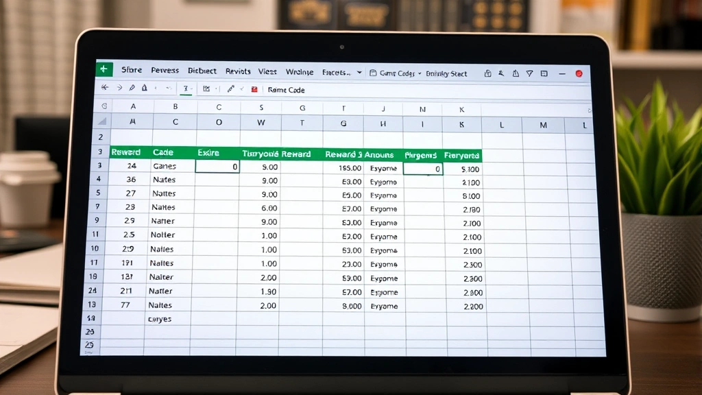 tax fraud tycoon codes - 
Organized spreadsheet on laptop screen tracking game codes with columns for cod