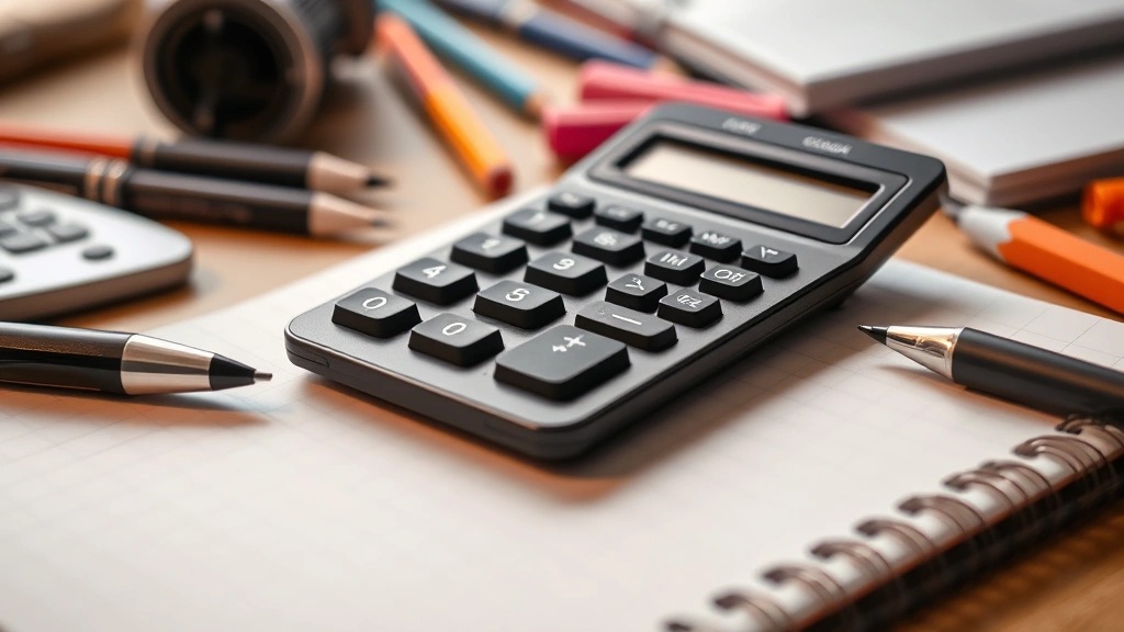 tax free weekend 2025 mississippi -
Close-up of calculator, notepad, and pen on desk with school supplies scattered