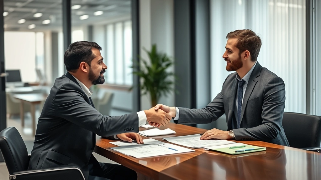 tax group llc - 
Business owner shaking hands with a tax advisor or CPA in a contemporary office