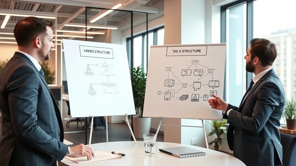 tax group llc - 
Modern office interior with a tax professional explaining business structure op