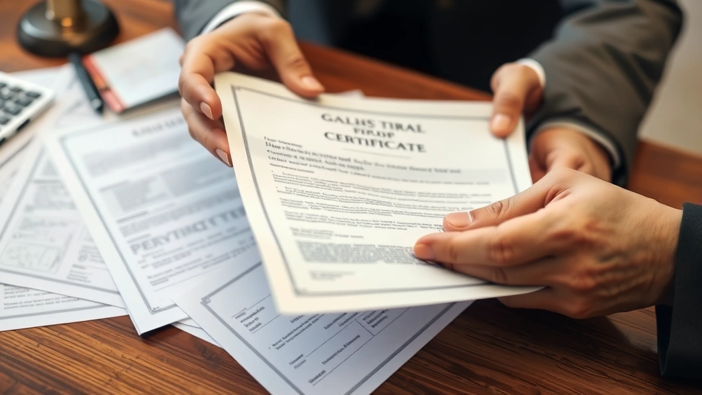 tax id number for an estate - 
Close-up of hands holding legal documents and death certificate with formal pap
