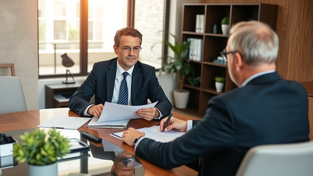 tax id number for an estate - 
Financial advisor or CPA in professional setting explaining tax forms and estat