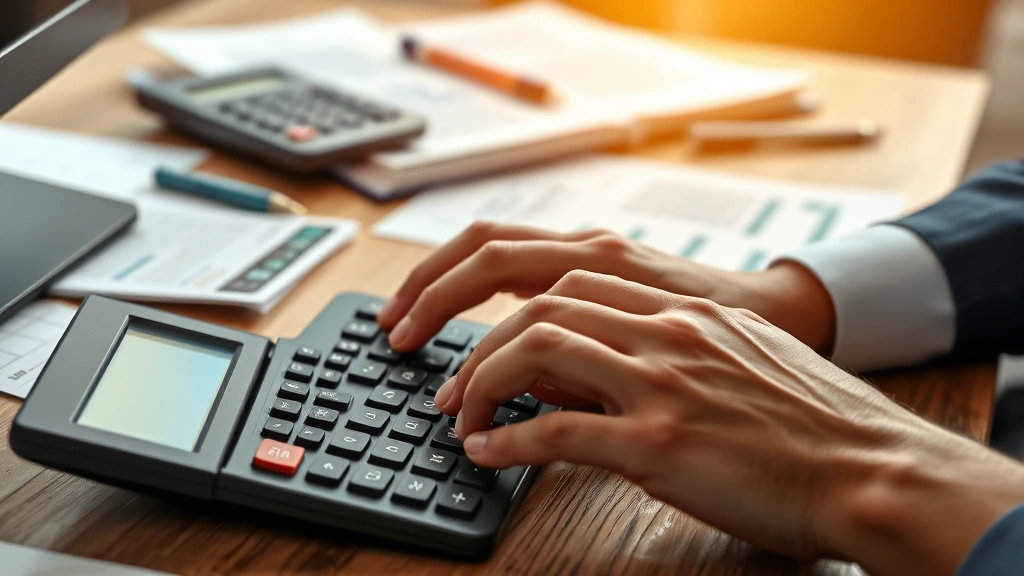 tax ok gov oktap - 
Close-up of hands typing on keyboard with calculator and financial documents sp