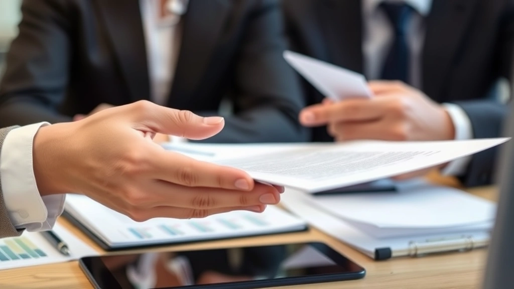 tax on myga withdrawal - 
Hands exchanging documents during financial consultation, professional business